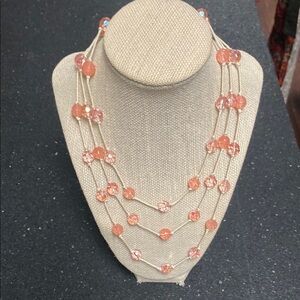 Elegant Peach Beaded Necklace